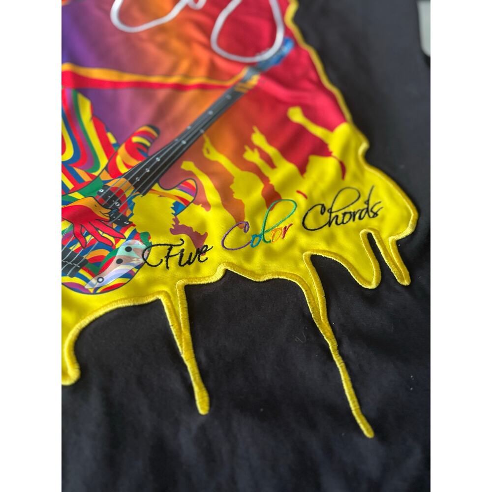 Vtg Coogie graphic T-shirt Five color chords black size L Men dopamine Artsy - Picture 4 of 12